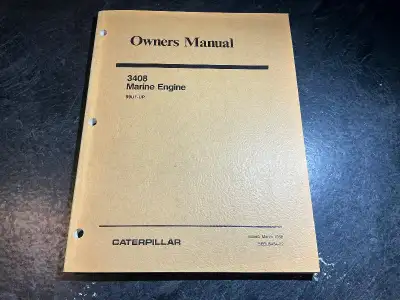 Caterpillar 3408 Marine Diesel Engine Owner's Manual Part # SEBU5454-02, 3/88 Covers serial numbers...