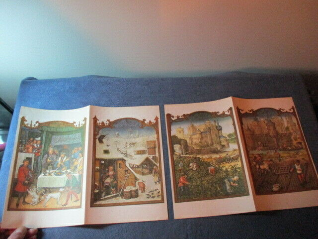 4 PAGE MEDIEVAL COLOR PRINT-2 SIDES-1960'S-VINTAGE dans Art et objets de collection  à Laval/Rive Nord - Image 4