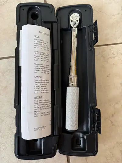 SNAP ON torque wrench 1/4 NEUF, View more