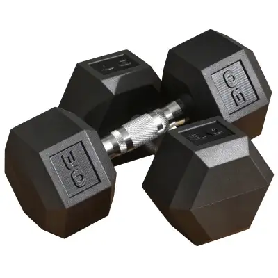 2 x 30lbs Rubber Dumbbells Weight Set, Dumbbell Hand Weight for , View more