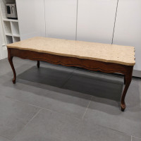 Vintage French Provincial Marble Wood Coffee Table