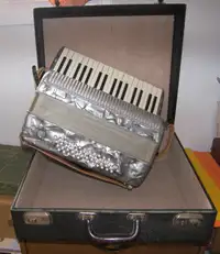 Accordion Silver 48 Bass Frontalini With Original Solid Case A1