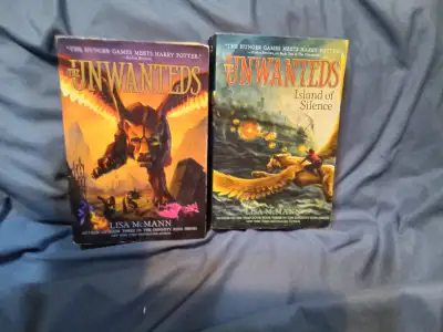 THE HUNGER GAMES MEET HARRY POTTER. 1 - THE UNWANTEDS 2- ISLAND OF SILENCE. $3.00 OR BOTH FOR $5.00