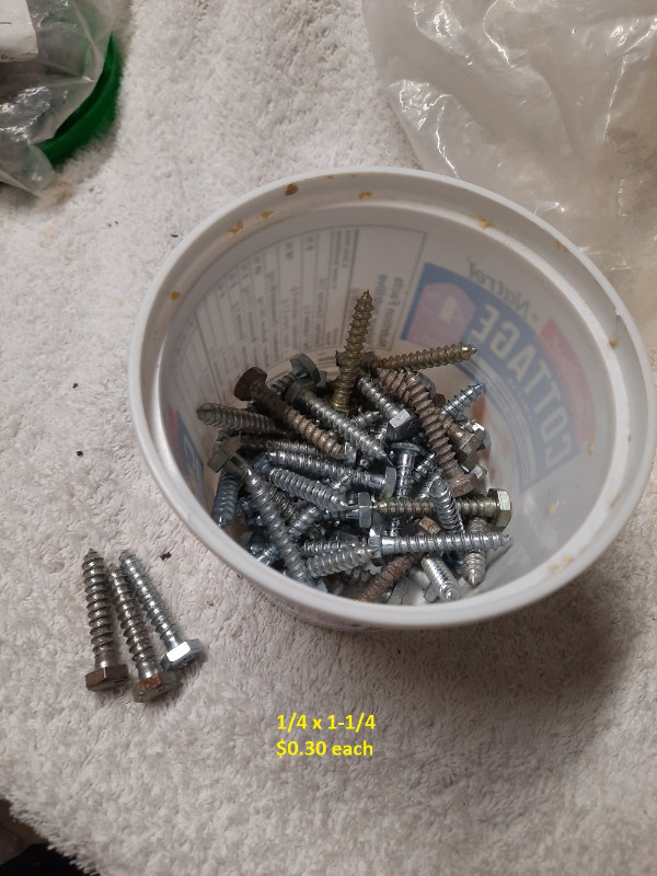 Hardware - Lag screws - Sizes 1/4, 5/16, 3/8 in Hardware, Nails & Screws in City of Toronto - Image 2