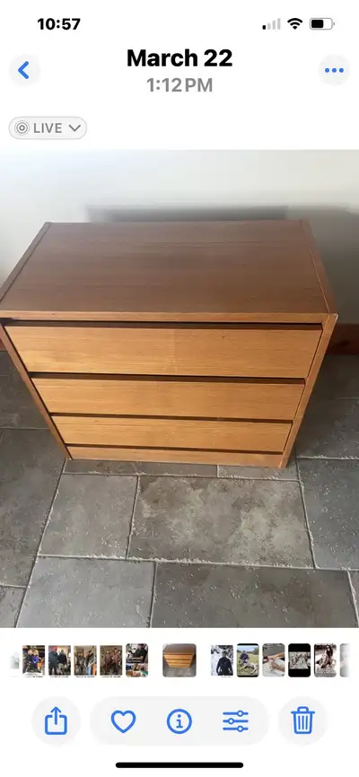 This Teak Dresser offers a stylish storage solution with its clean lines and warm wood grain. This u...