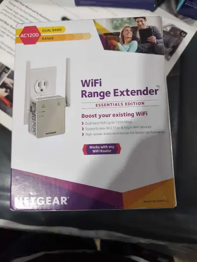 NETGEAR AC1200 WiFi Range Extender - Essentials Edition (EX6120-100NAS), White $25