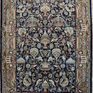 6.5FT x 8.3FT PERSIAN VERY RARE KASHMAR WOOL SILK RUG, View more