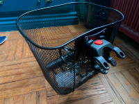 Bike basket with pump and bottle cage