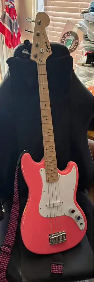 Squier Bronco Bass - Tahitian Coral, View more