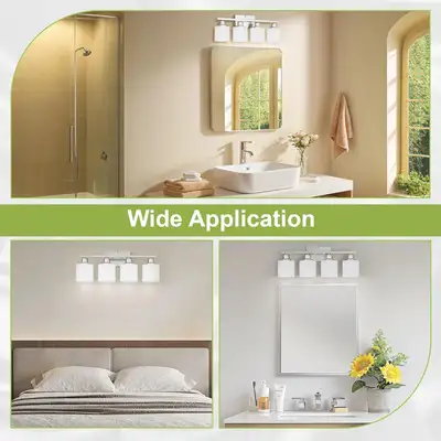 Dekang 4-Light Brushed Nickel Bathroom Vanity Light Fixture with, View more