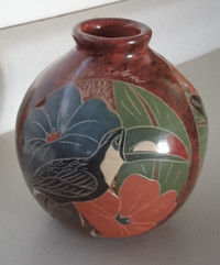 Vintage Chorotega Costa Rica Pottery Vase Signed Celia Salazar