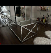 Glass coffee living room table