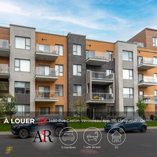 LIBRE IMMÉDIATEMENT — 1 950 $/MOIS — LES LOFTS DU BOISÉ, LONGUEUIL 872 pi² au rez-de-chaussée du com...