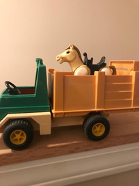 Vintage Fisher-Price rodeo rig with horse