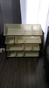 12 Bins Espresso Toy Organizer 