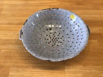 Vintage kitchen Colander-decor granite ware , View more