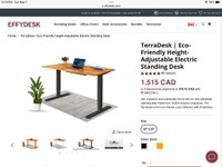 TerraDesk Eco-Friendly Height.Adjustable Electric Sit-Stand Desk