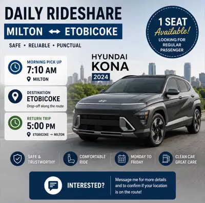 Rideshare Milton Etobicoke , View more