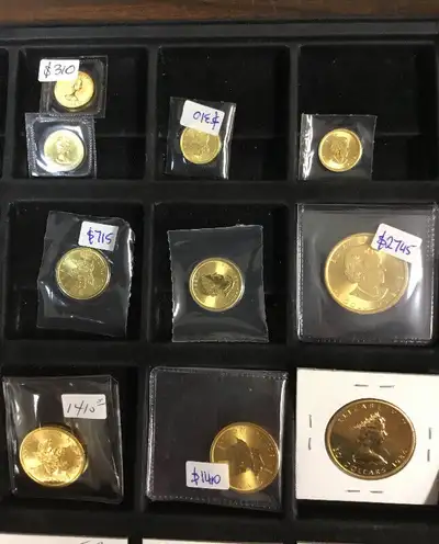Various Canadian Pure Gold Bullion Coins **Prices indicated in pictures and might can change any tim...