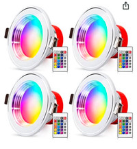 Recessed LED Lighting 4 Pack,16 Color Changing Retrofit Can