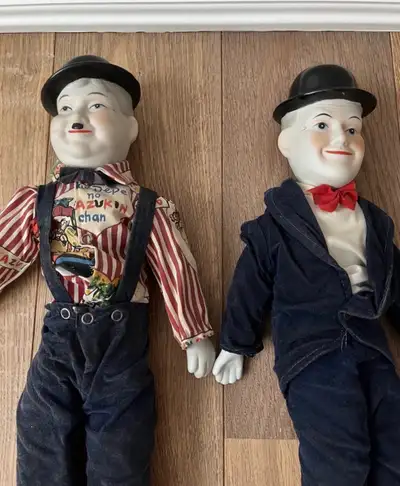 Antique Laurel and Hardy Porcelain Dolls., View more