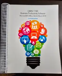 2 Books for CMIS1150, Microsoft Office 365, Word, Excel 2019