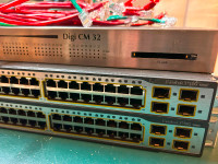 Cisco 3750G, 3560/3560POE switch, Digi CM 32 console