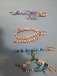 Keychains, bracelets and earrings