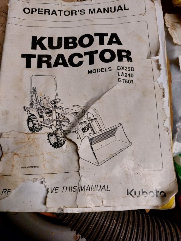 KUBOTA  TRACTOR  Models BX25D... LA240...BT601 in Farming Equipment in Kawartha Lakes