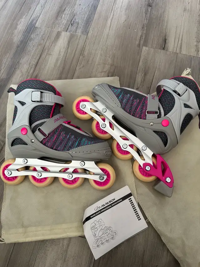Girls adjustable inline skates - size 3.5 -3.8  in Skates & Blades in Mississauga / Peel Region - Image 2