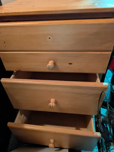 Pine wood side table, View more