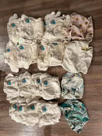 Mother-Ease Cloth Diaper Lot ~ 16 Diapers, 4 Washable Covers