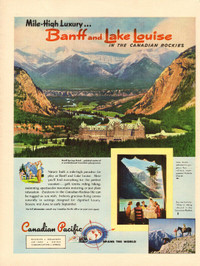 Large 1947 Vintage Magazine Ad for Canadian Pacific Hotels