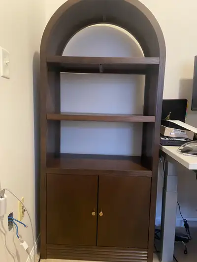 Walnut Stain Curved Cabinet , View more