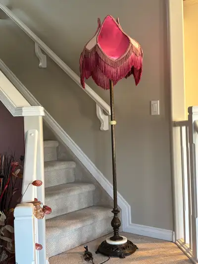 1920's/30's Victorian Style Floor Lamp with Custom Made Fringe S, View more