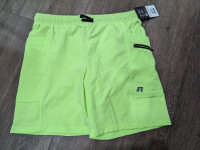 NEW Russell Neon Green Boys Cargo Shorts XXL 18