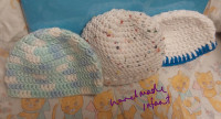 Handmade infant hats 0-3 months