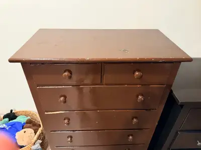 Antique Solid Wood Tall Dresser — 6 Drawer, View more