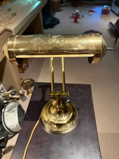 Vintage Brass Bankers Lamp, View more
