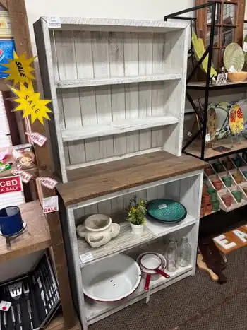 Hutch whitewash/pine local artisan made NEW• 3’Wx67”Hx1 in Hutches & Display Cabinets in North Bay - Image 4