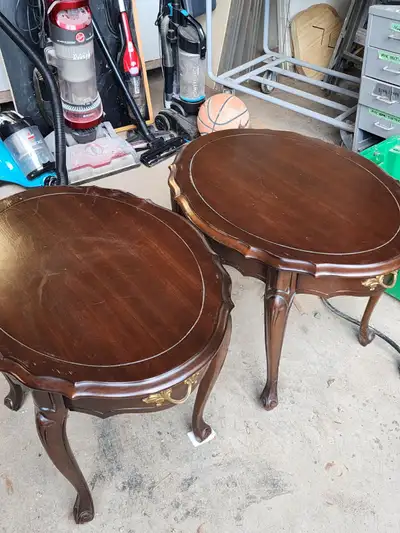 Antique end tables, 15 dollars for both, View more