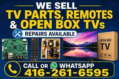 TV Parts Remotes and Open Box TVs, Repairs, View more