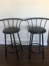 Counter Height Bar Stools Set of 2 PU Leather