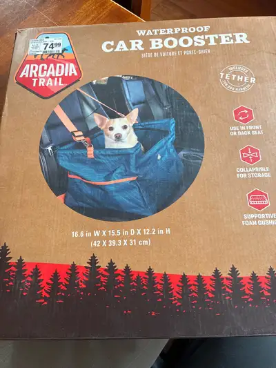 New in Box Arcadia Trail Waterproof Dog Car Booster with Tether, View more