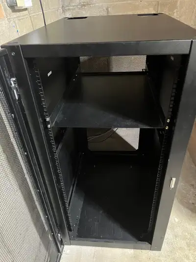 [24U] Server Rack Enclosure Cabinet — 4-Post, Locking Mesh Door, View more