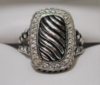 DIAMOND CRYSTAL and SILVER RING