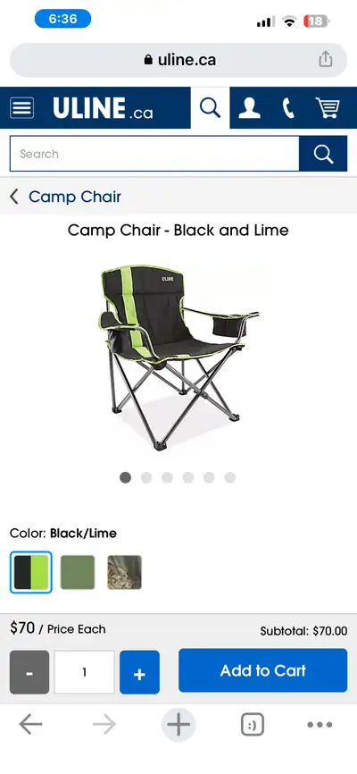 ULine camping chairs new unused, View more