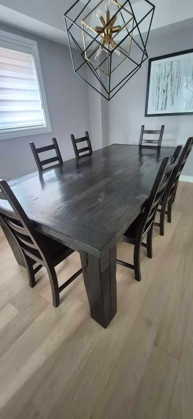 Solid Wood Dining Table and 6 Chairs in Dining Tables & Sets in Hamilton - Image 5