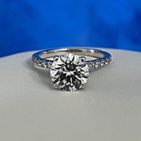 18K White Gold 2.00ct. Diamond Engagement Ring(VS2/F)Certified !