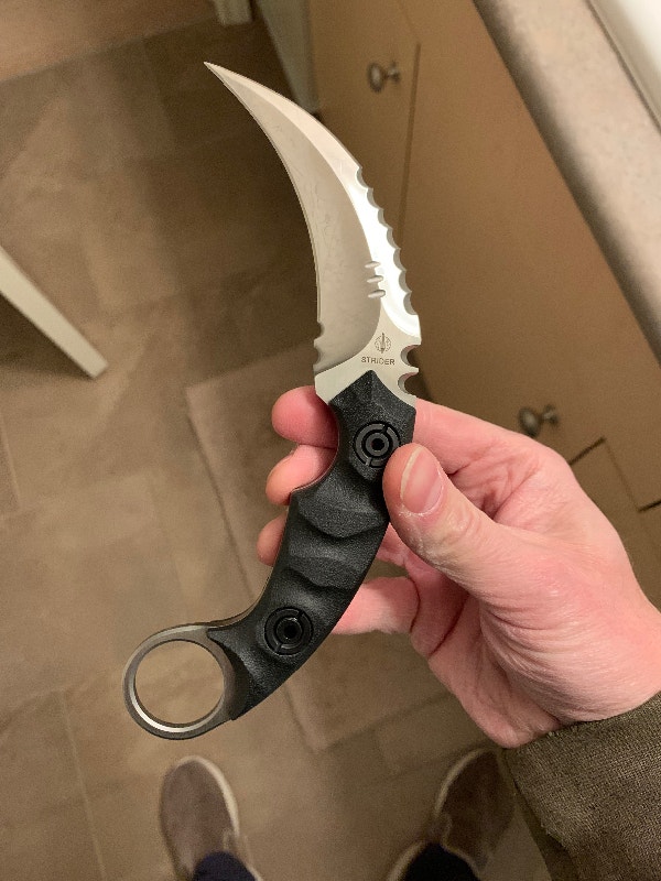 Aggressive D2 Steel Full Tang Double Edge Karambit Knife w Kydex